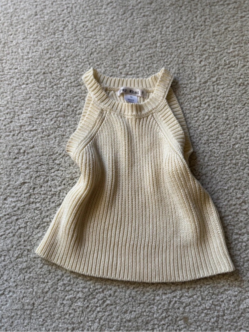 Say What? Cream Ribbed Knit Cropped Tank